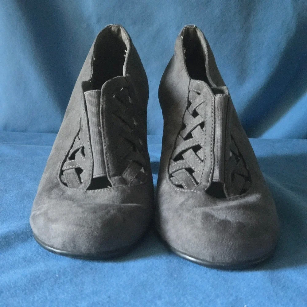 Aerosoles Whimsigoth Cage Heels Booties Gray Clubwear Going Out Party Size 8 M